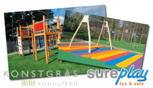 Konstgräs och Sureplay fallskydd från lekplatskonsulten